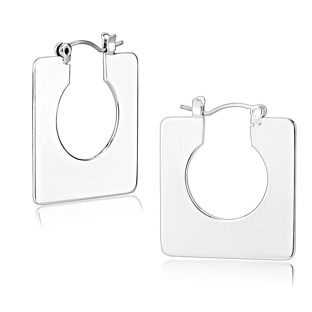 JCE1500 Rhodium Brass Earrings with No Stone