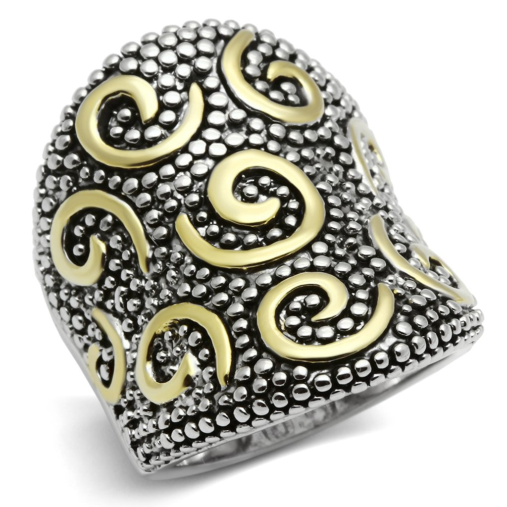 JCE243 Reverse Two-Tone Brass Ring with No Stone