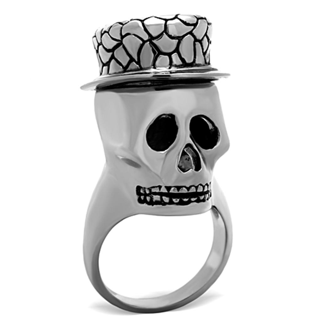 JCE1121 High polished (no plating) Stainless Steel Ring with Epoxy  in Jet
