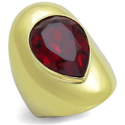 JCE1836 IP Gold(Ion Plating) Stainless Steel Ring with Top Grade Crystal  in Siam