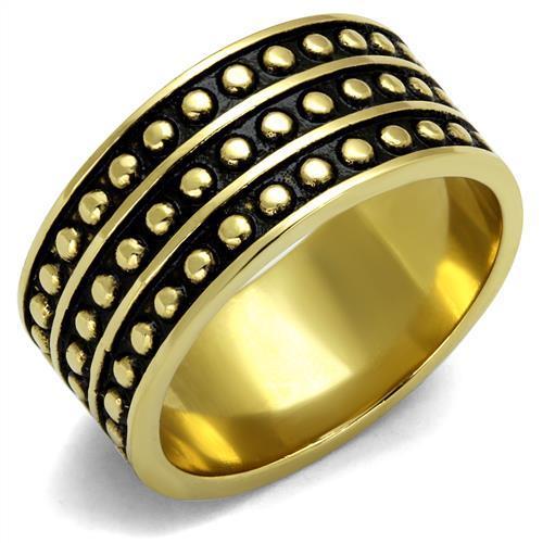 JCE2312 IP Gold(Ion Plating) Stainless Steel Ring with Epoxy  in Jet