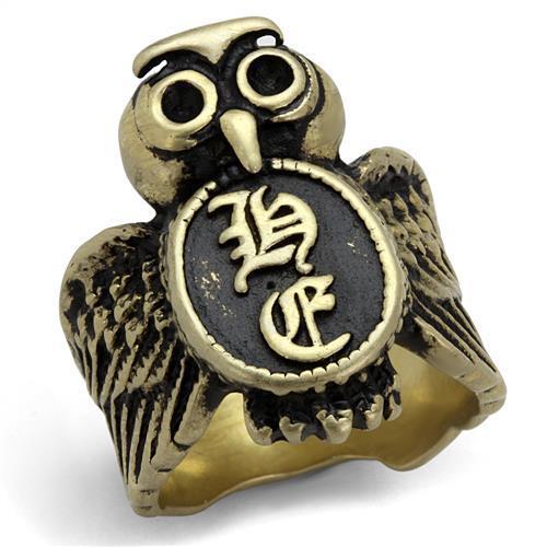 JCE2465 IP Antique Copper Stainless Steel Ring with Epoxy  in Jet
