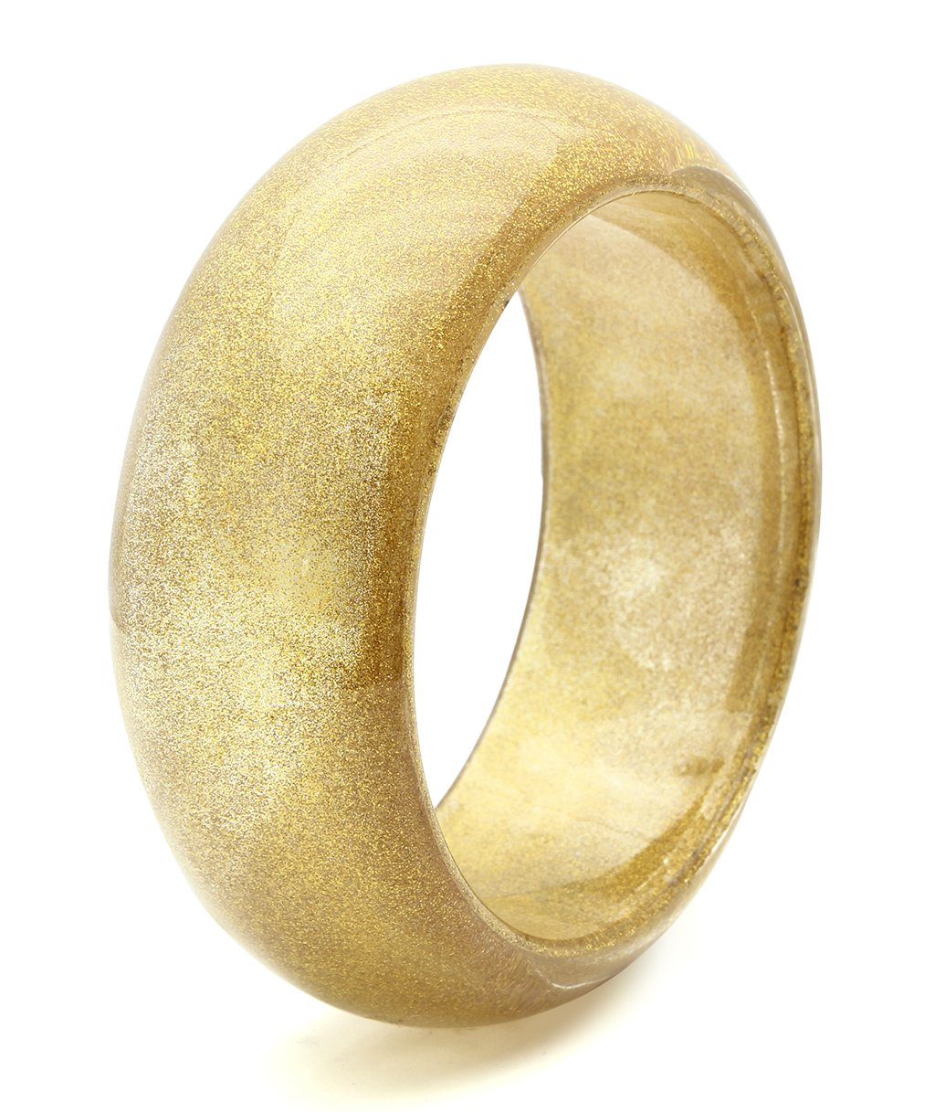 JCE037 Resin Bangle with Synthetic Synthetic Stone in Brown